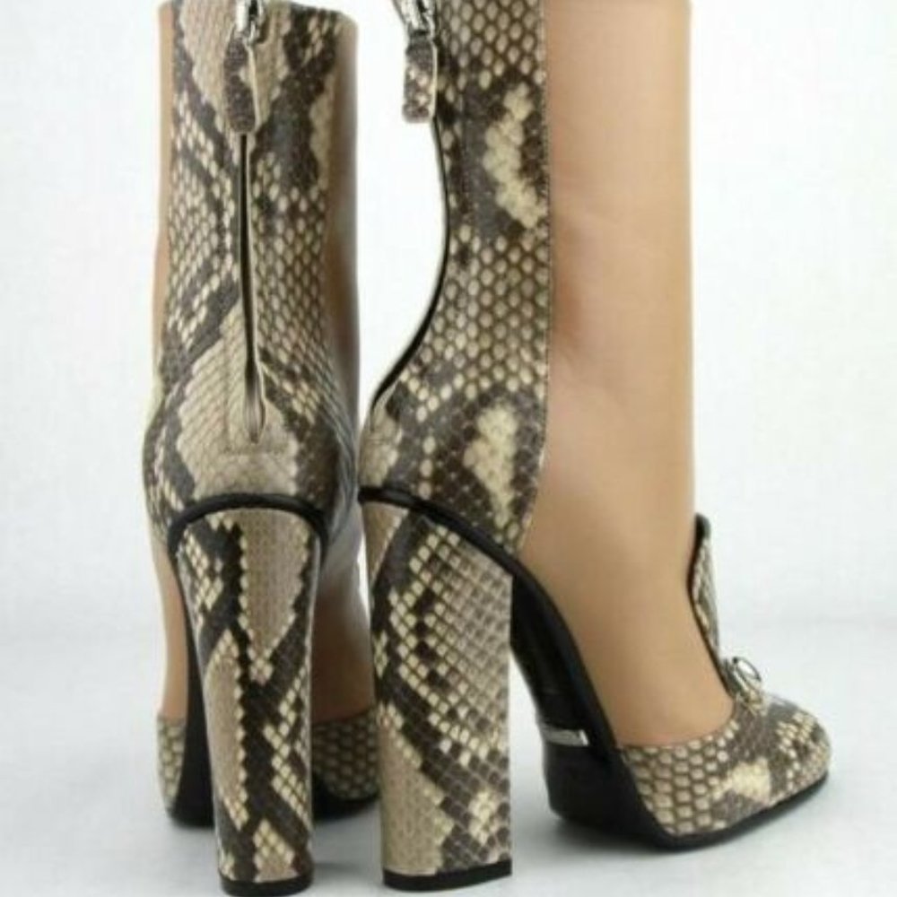 Gucci “Lillian” Python Camel Brown Ankle Boots Wi… - image 3